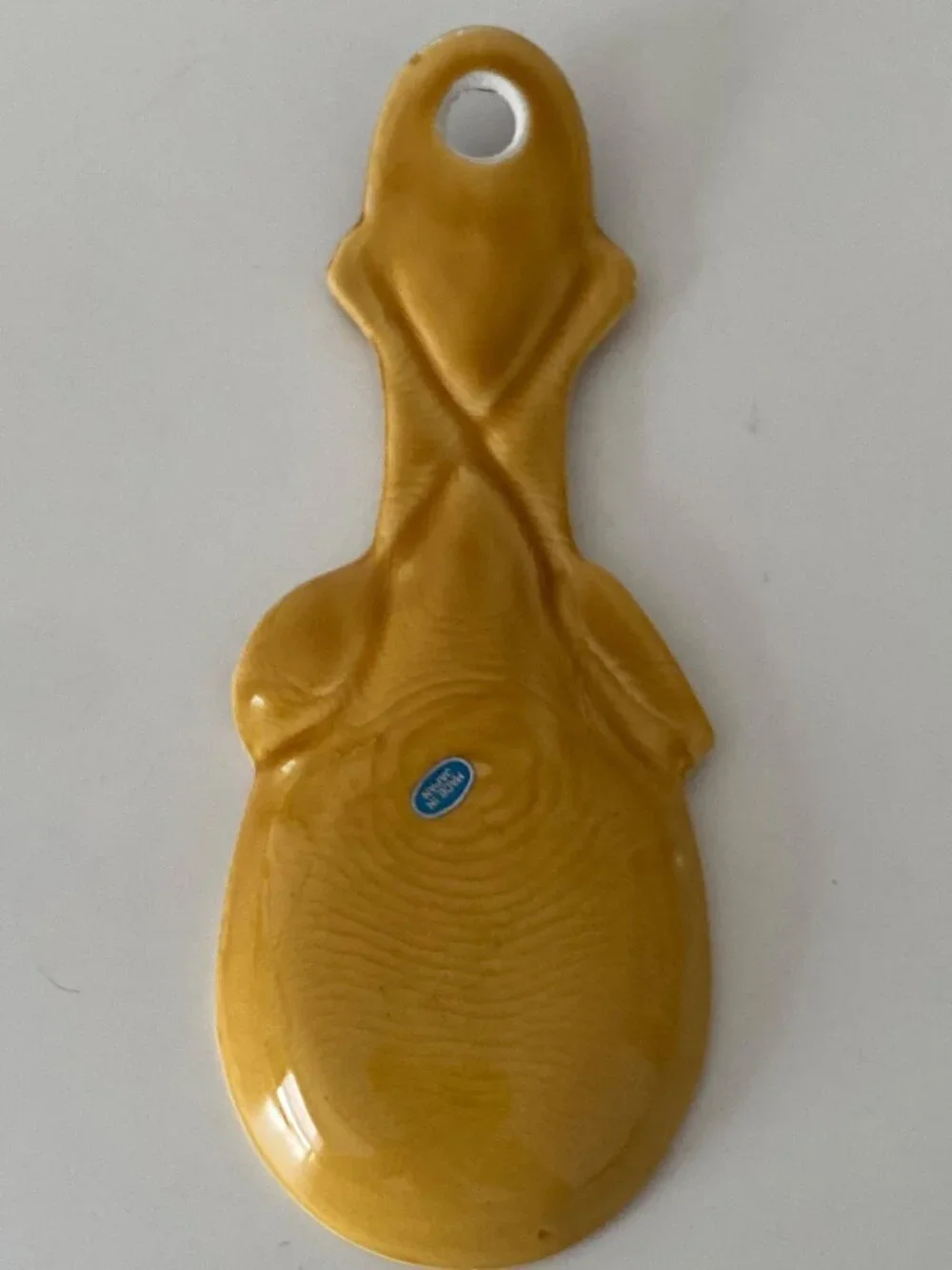 San Diego image Ceramic Souvenir Spoon Rest Dark Brown Gold Vintage Japan